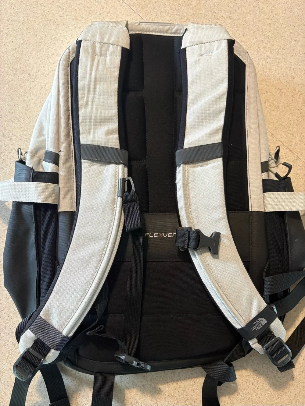 The North Face Light Gray and Black Men's Backpack